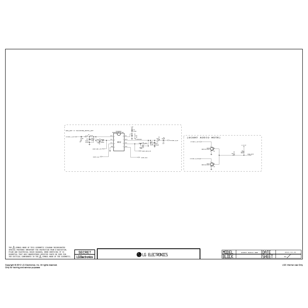 LG Electronics 32LM640S/640T-ZA Scart Audio Mute, Copyright 2012 LG Electronics. Inc. All rights reserved, IC6000 