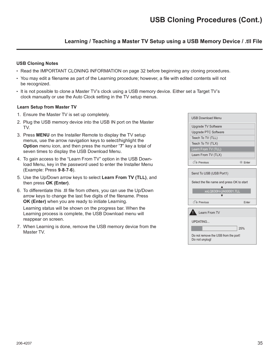 LG Electronics 26LQ630H, 32LQ630H, 42CQ610H, 22LQ630H setup guide Learn From TV TLL 