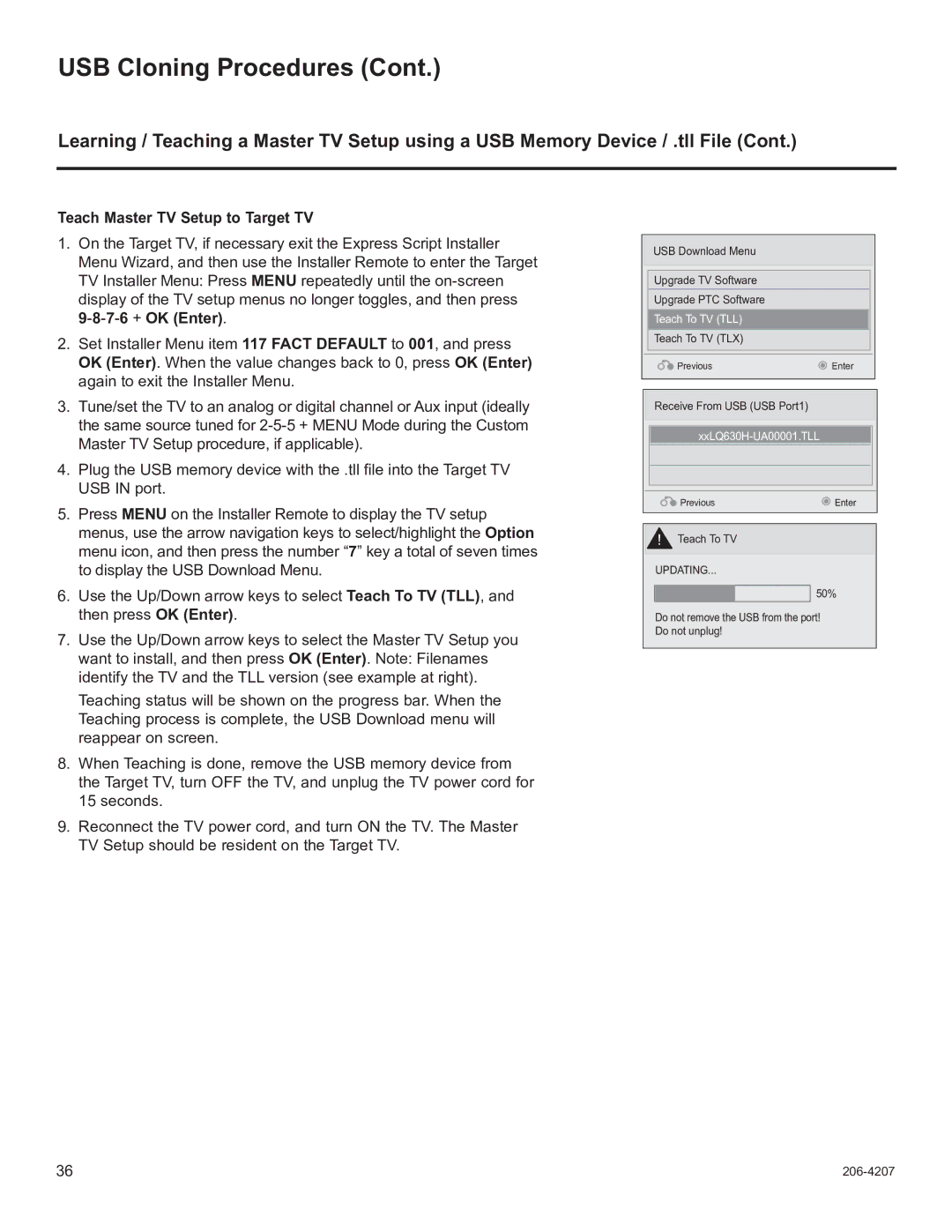 LG Electronics 32LQ630H, 42CQ610H, 22LQ630H, 26LQ630H setup guide Teach To TV TLL 