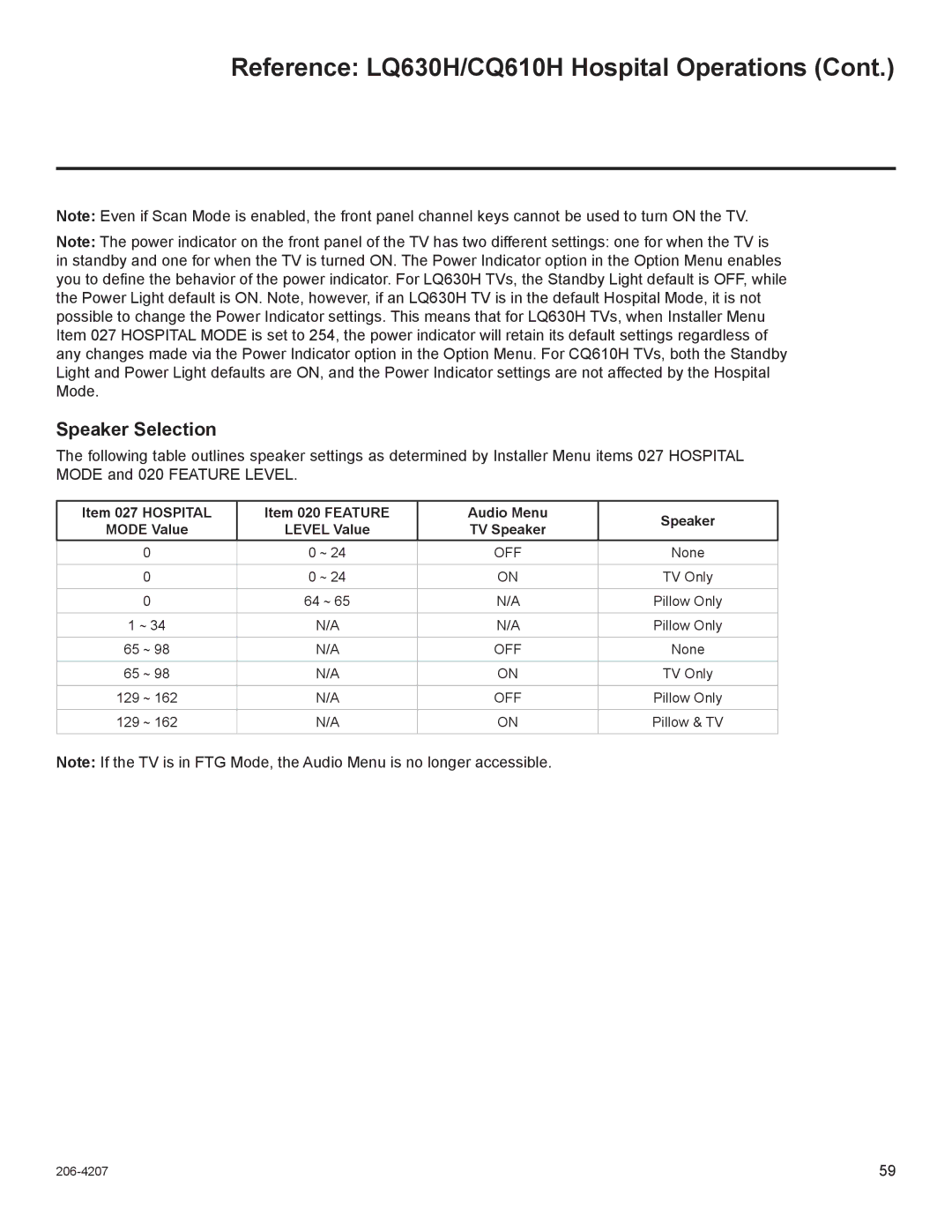 LG Electronics 32LQ630H, 42CQ610H, 22LQ630H, 26LQ630H owner manual Speaker Selection 