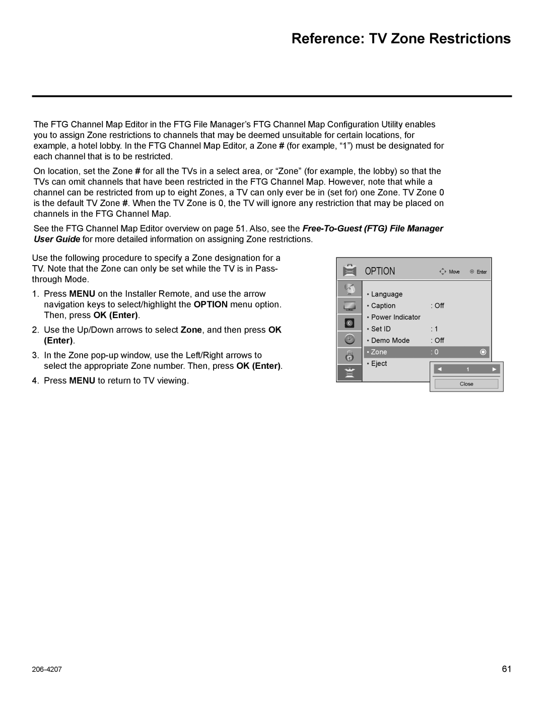 LG Electronics 22LQ630H, 32LQ630H, 42CQ610H, 26LQ630H owner manual Reference TV Zone Restrictions 