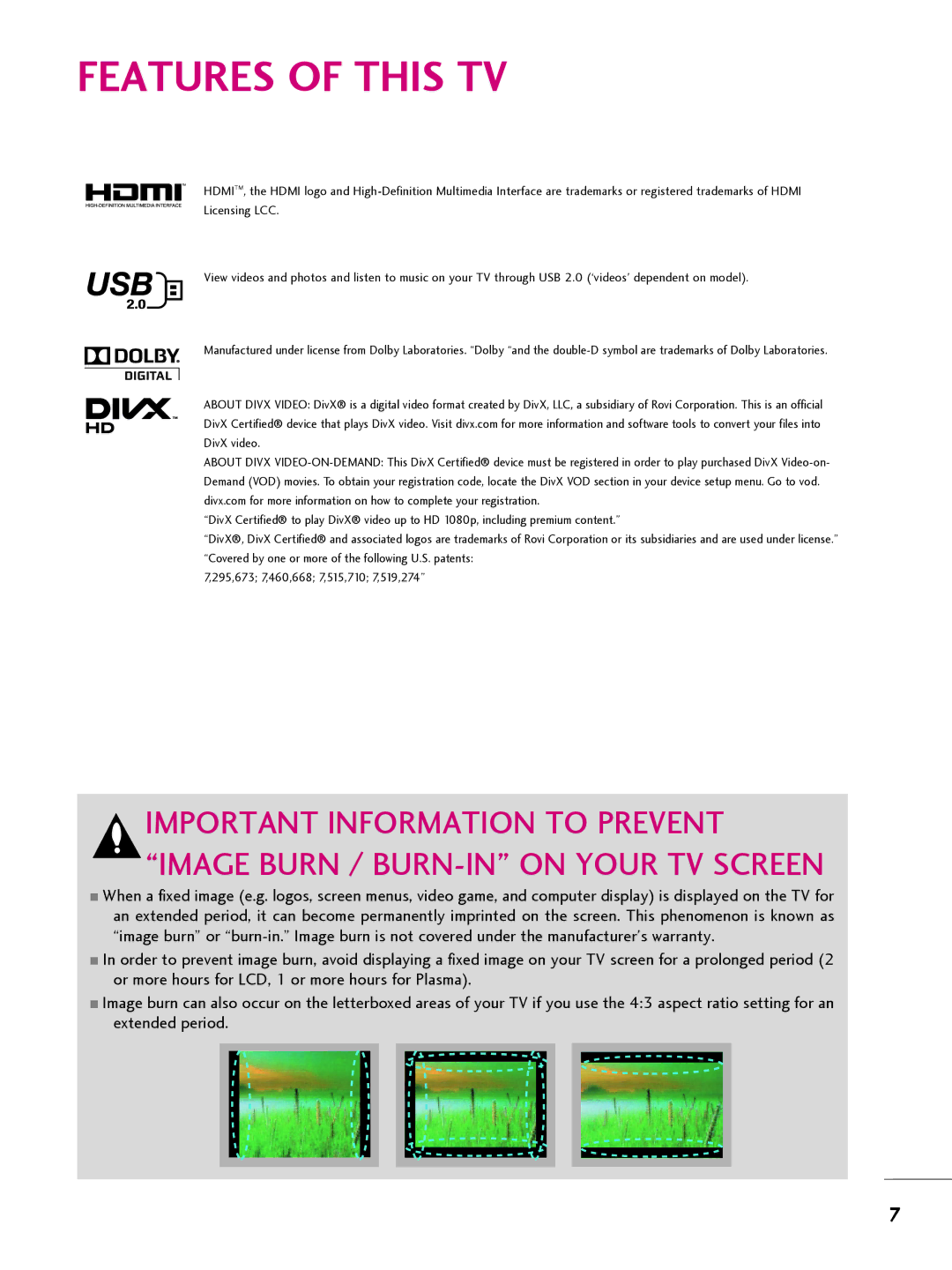 LG Electronics 26LQ630H, 32LQ630H, 42CQ610H, 22LQ630H owner manual Features of this TV 