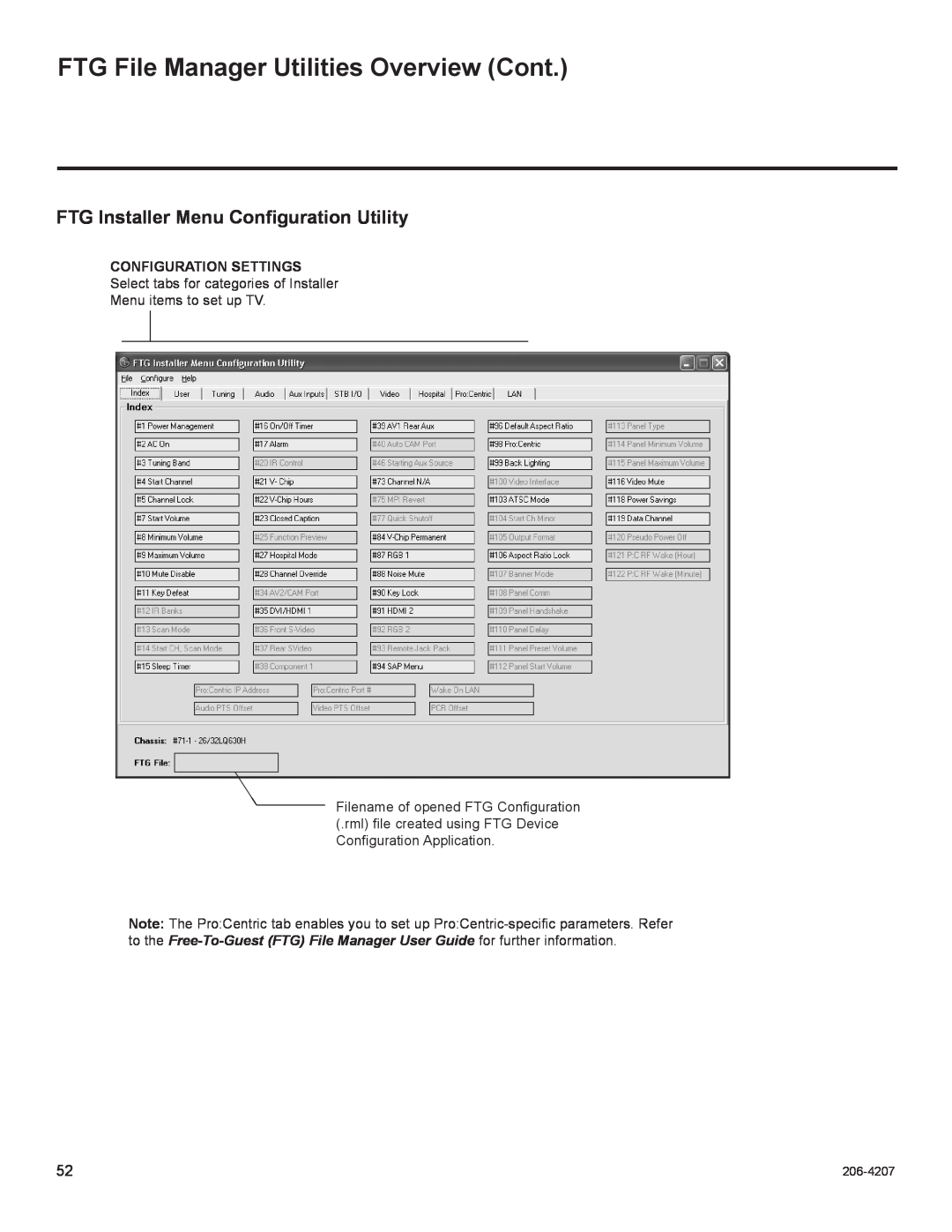 LG Electronics 42CQ610H, 32LQ630H FTG File Manager Utilities Overview Cont, FTG Installer Menu Configuration Utility 