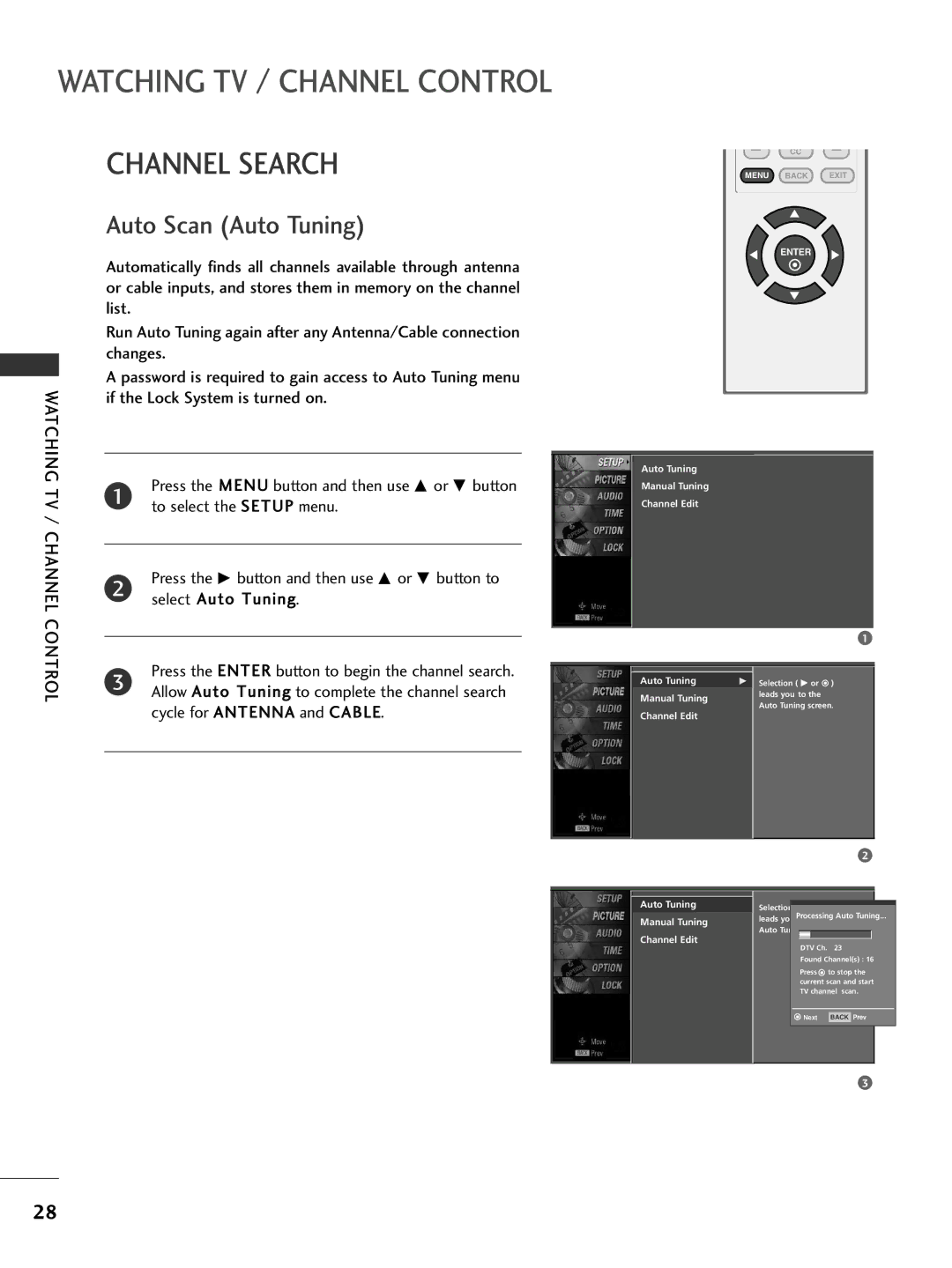 LG Electronics 32PC5DVC owner manual Channel Search 