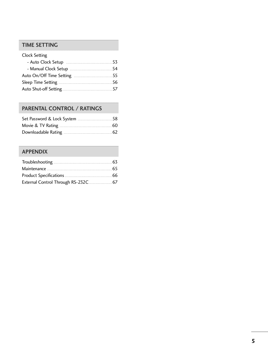 LG Electronics 32PC5DVC owner manual Time Setting, Clock Setting 