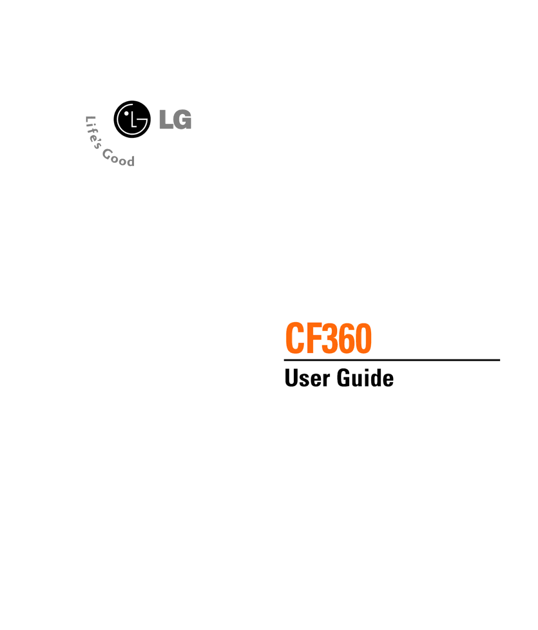 LG Electronics 3350232 manual CF360 