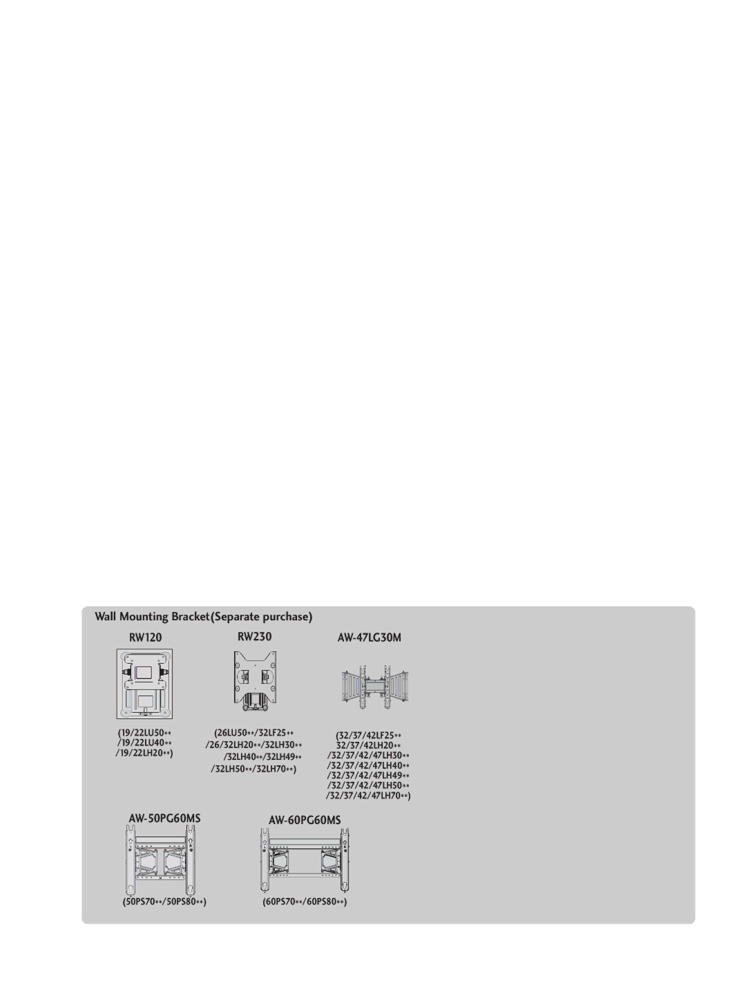 LG Electronics 3322LLHH3300, 3377LLHH4400, 3377LLHH3300, 3377LLHH2200, 3322LLHH4400, 3377LLHH5500 AW-50PG60MSAW-60PG60MS 