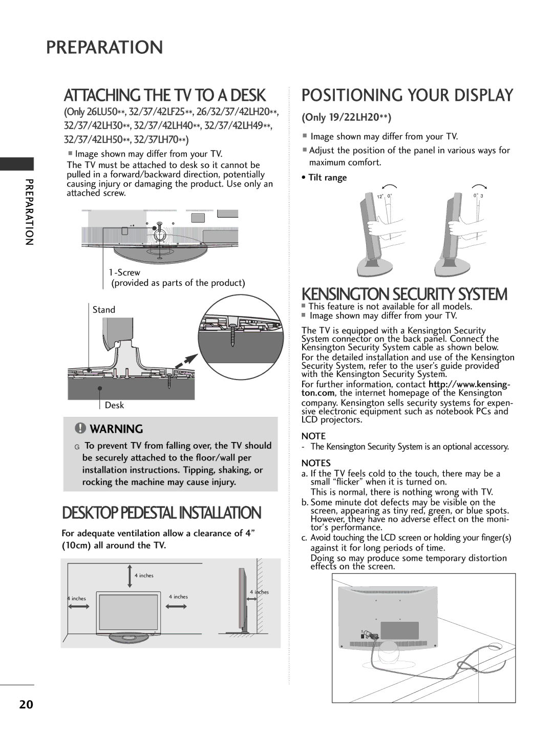 LG Electronics 3377LLHH3300, 3377LLHH4400, 3322LLHH3300 Attached screw, Screw, Provided as parts of the product, Desk 