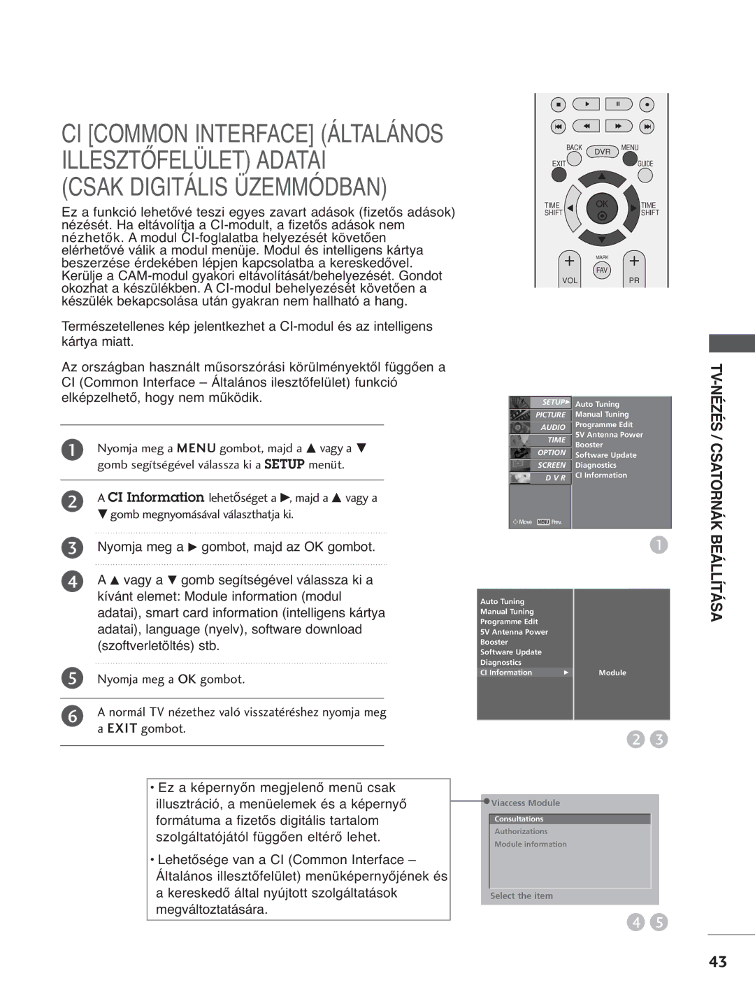 LG Electronics 3377LLTT77, 3322LLTT77, 5500PPTT88, 4422PPTT88 manual CI Common Interface Általános Illesztőfelület Adatai 