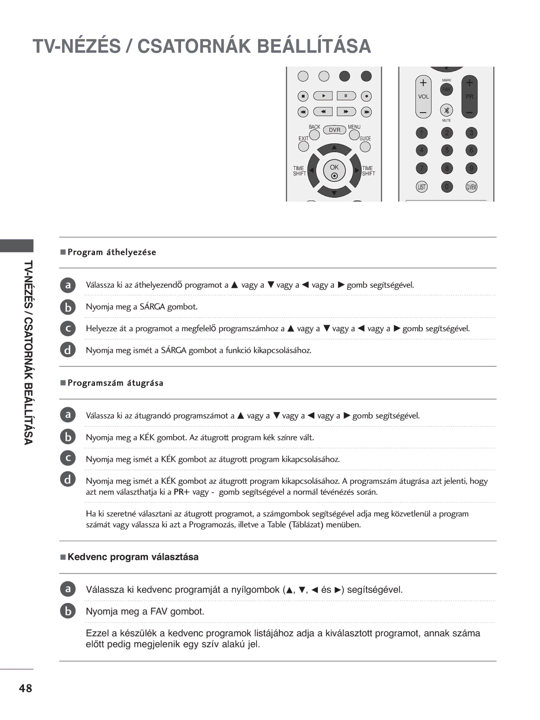 LG Electronics 3377LLTT77, 3322LLTT77, 5500PPTT88, 4422PPTT88, 4422LLTT77 manual Back DVR Menu Exit Guide Time Shift 