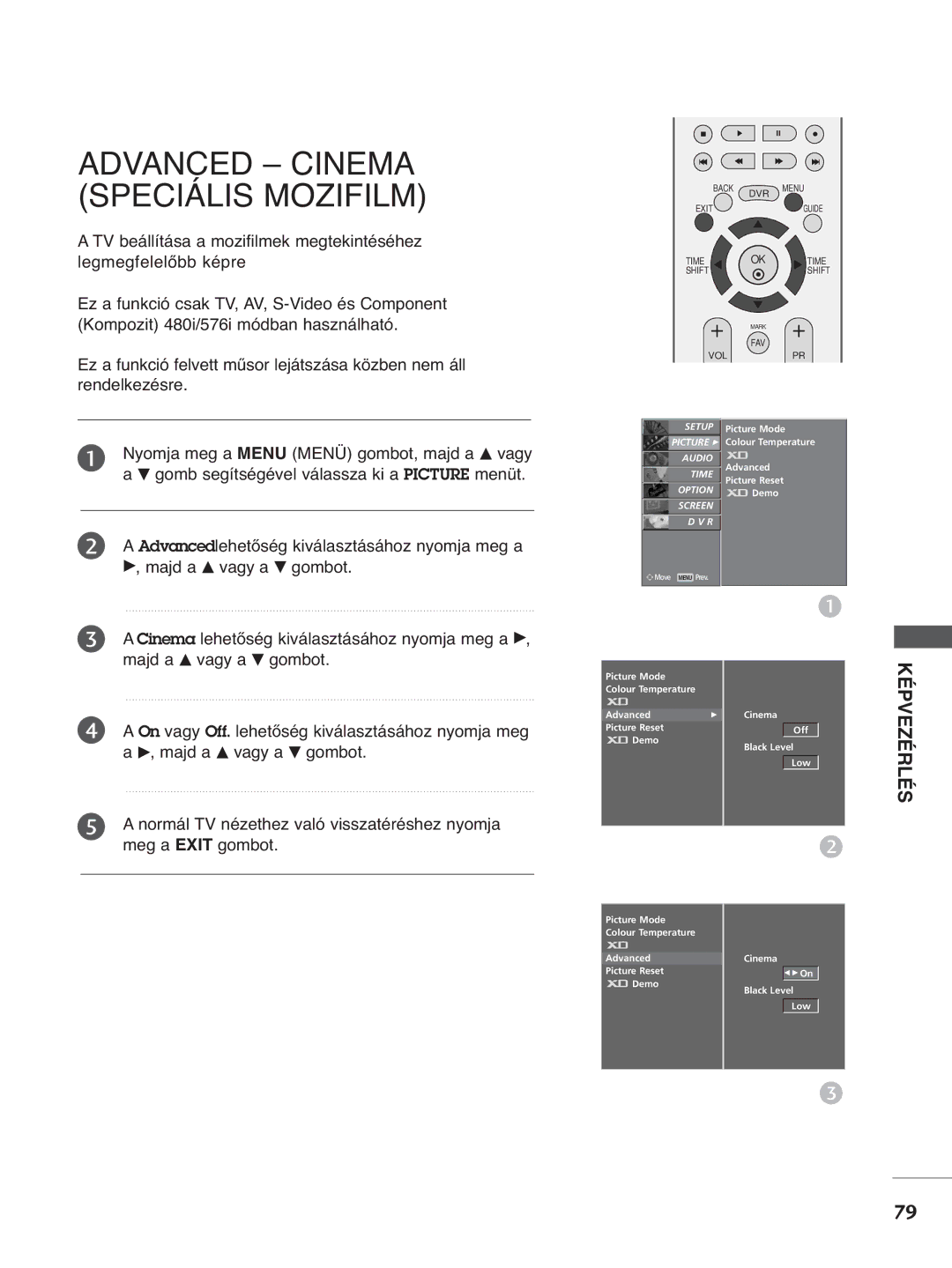 LG Electronics 3322LLTT77, 3377LLTT77, 5500PPTT88, 4422PPTT88, 4422LLTT77 manual Advanced Cinema Speciális Mozifilm 