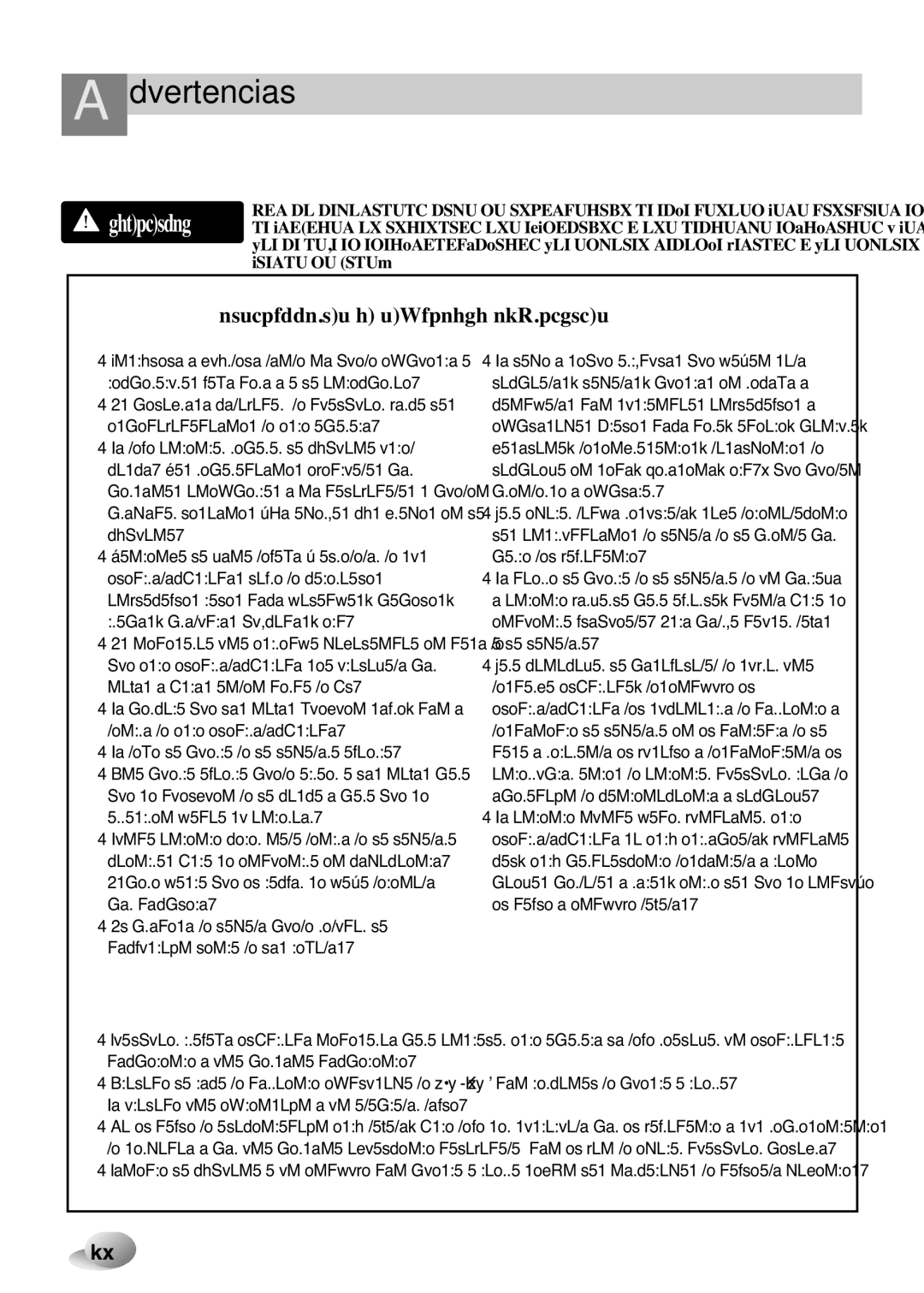 LG Electronics 33P~63P, 2P~32P owner manual Dvertencias, LEA Toda LA Información Antes DE SU USO 