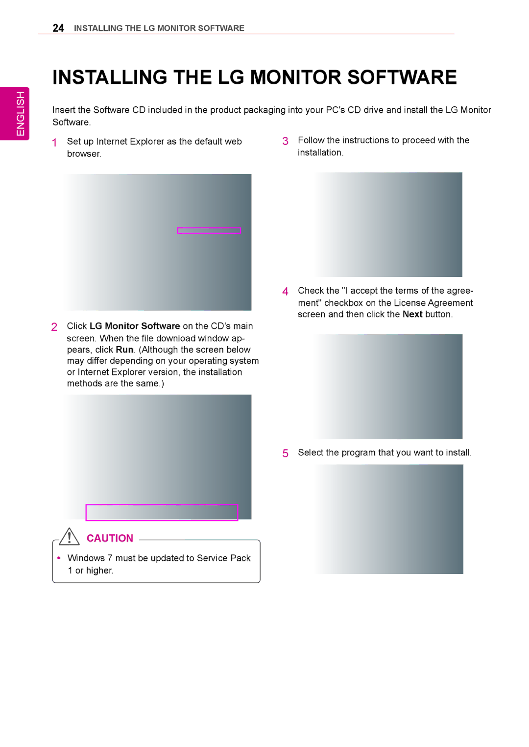 LG Electronics 34UM64, 25UM65, 25UM64, 34UM65 owner manual Installing the LG Monitor Software 