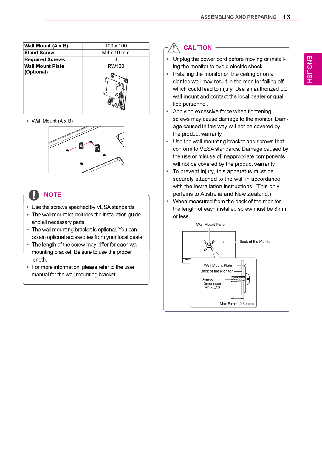 LG Electronics 34UM95-PD/ 34UM95-PE / 34UM94-PD owner manual Or less 