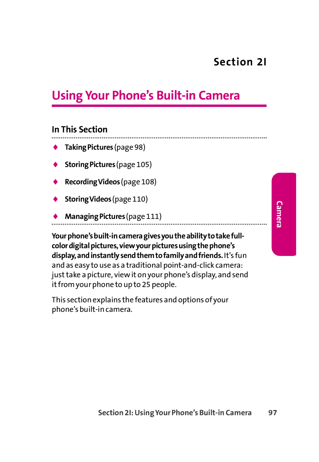 LG Electronics 350 manual Using Your Phone’s Built-in Camera 