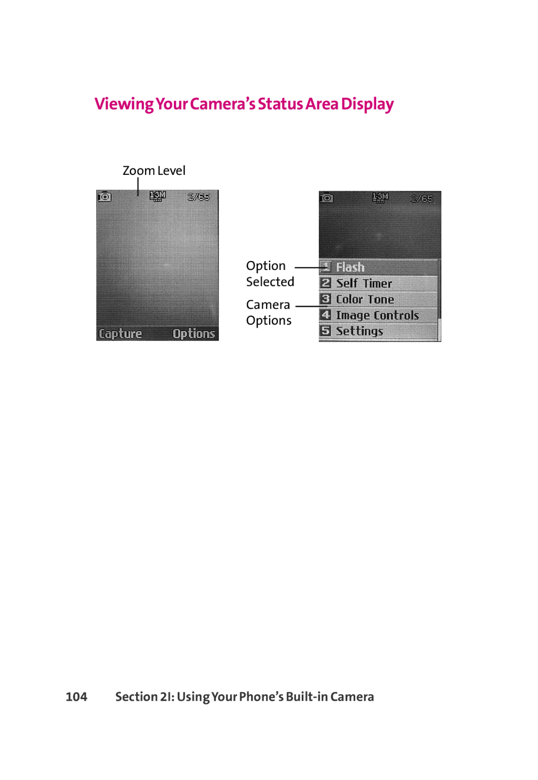 LG Electronics 350 manual ViewingYour Camera’s Status Area Display 