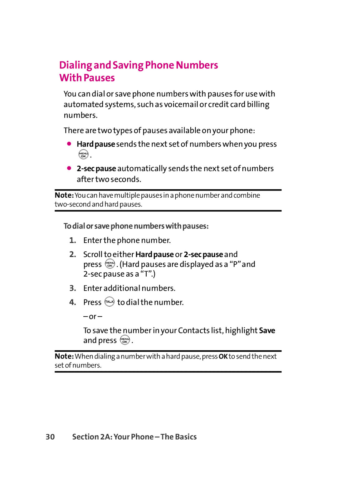 LG Electronics 350 manual Dialing and Saving Phone Numbers With Pauses, Todialorsavephonenumberswithpauses 