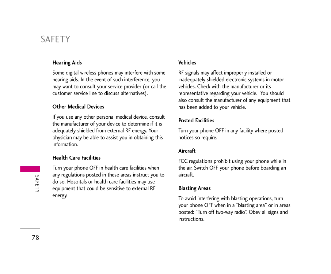 LG Electronics 355 manual Safety 