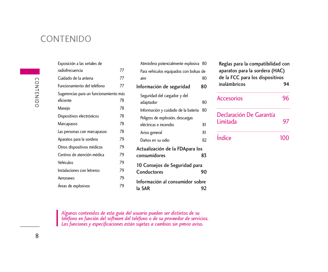 LG Electronics 355 manual Información de seguridad Inalámbricos, Actualización de la FDApara los, Consumidores, Conductores 