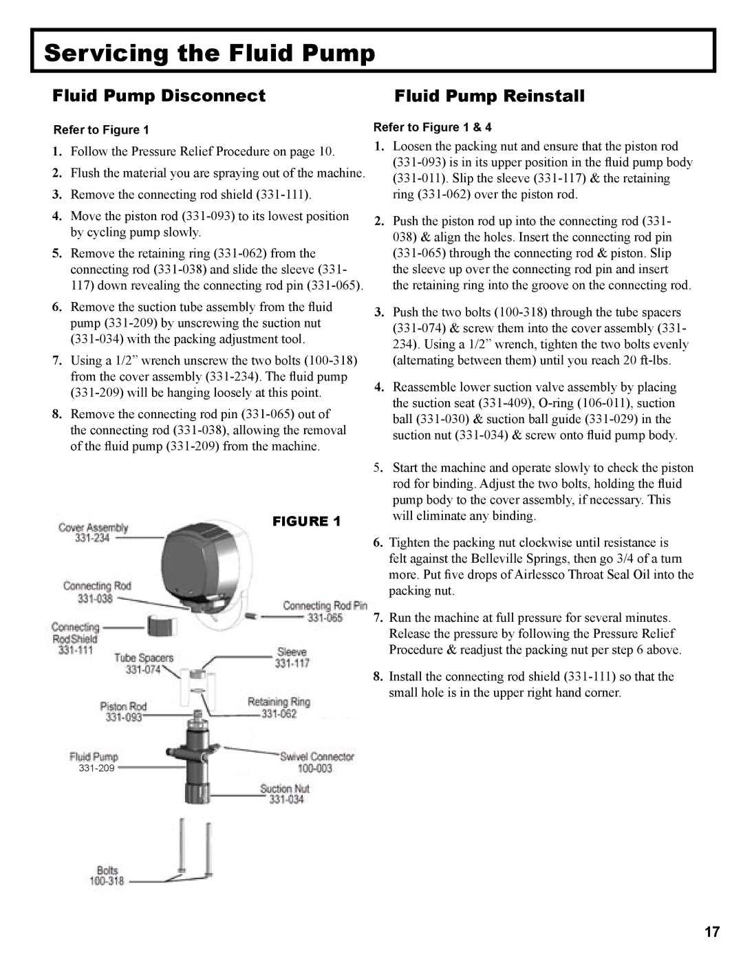 LG Electronics 3600 operation manual Servicing the Fluid Pump, Fluid Pump Disconnect 