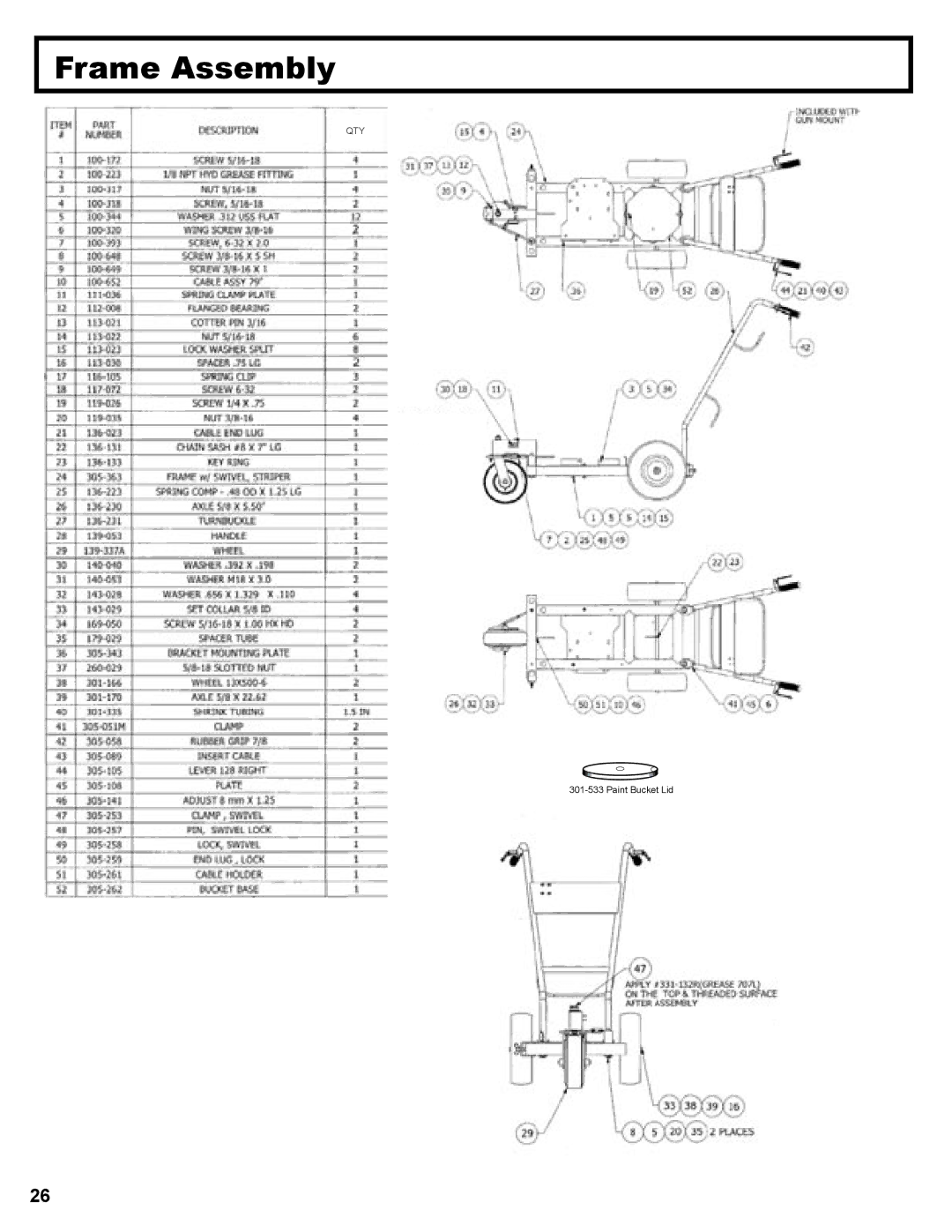 LG Electronics 3600 operation manual Frame Assembly 