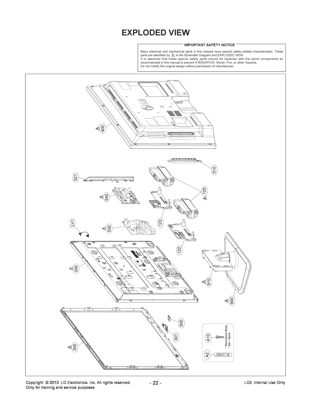 LG Electronics 42LN548C/549C Exploded View, Copyright, LG Electronics. Inc. All rights reserved, LGE Internal Use Only 