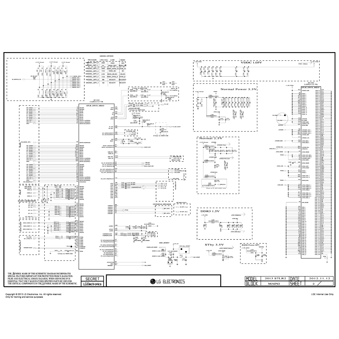 LG Electronics 42LN548C/549C-ZA, 361H-ZA Vddc, Normal, STby, Symbol Mark Of This Schemetic Diagram Incorporates, 2012 . 11 
