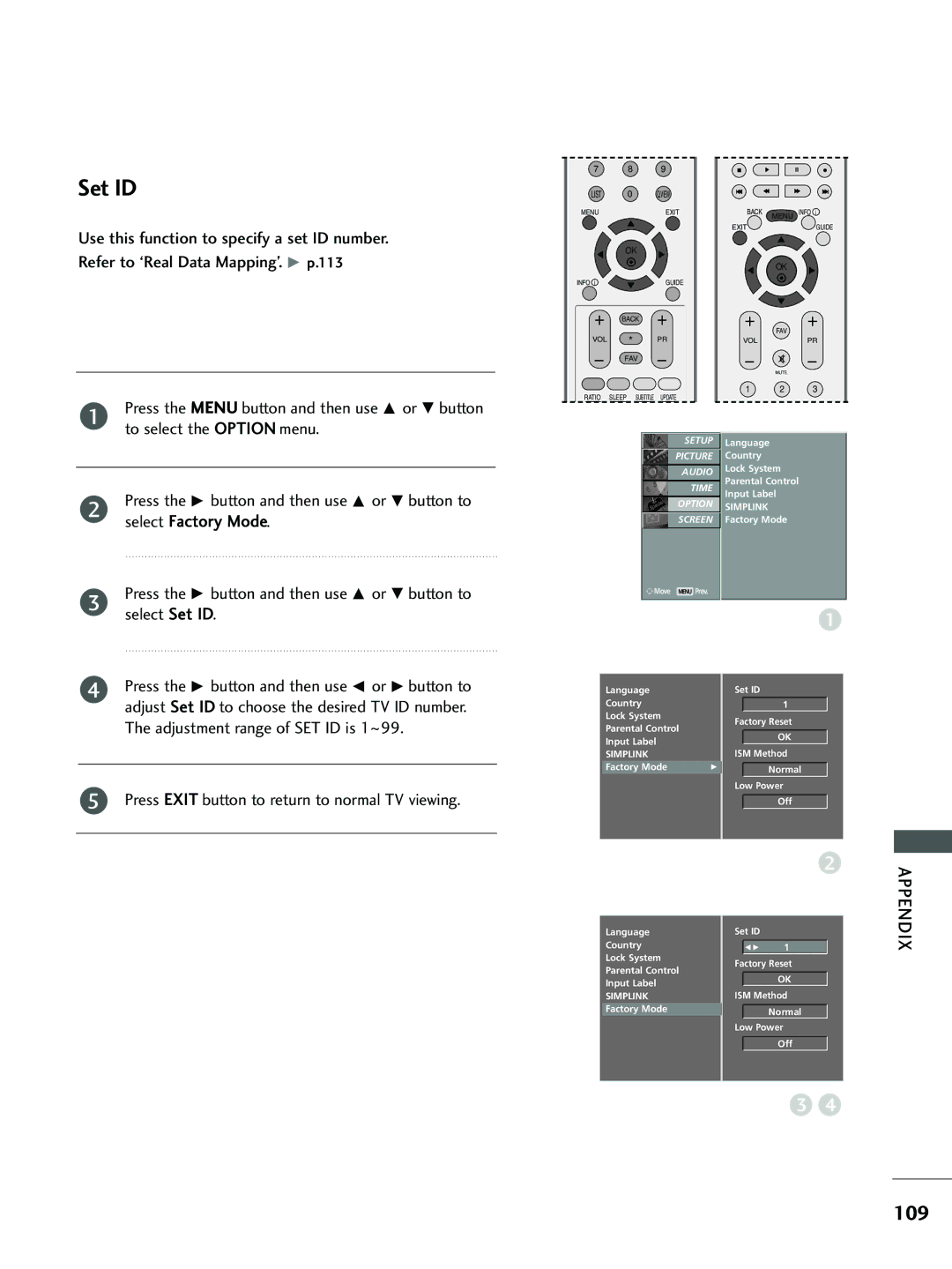 LG Electronics 26 LC5*, 37 LC5*, 26LC4*, 32 LC5*, 32 LC4* owner manual Set ID 