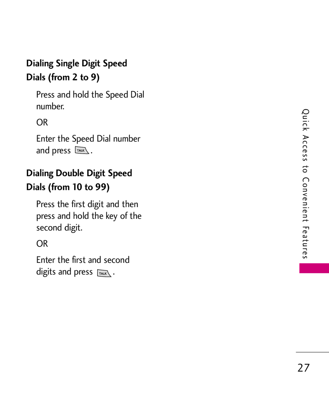 LG Electronics MMBB0345501, 370H manual Dialing Single Digit Speed Dials from 2 to 