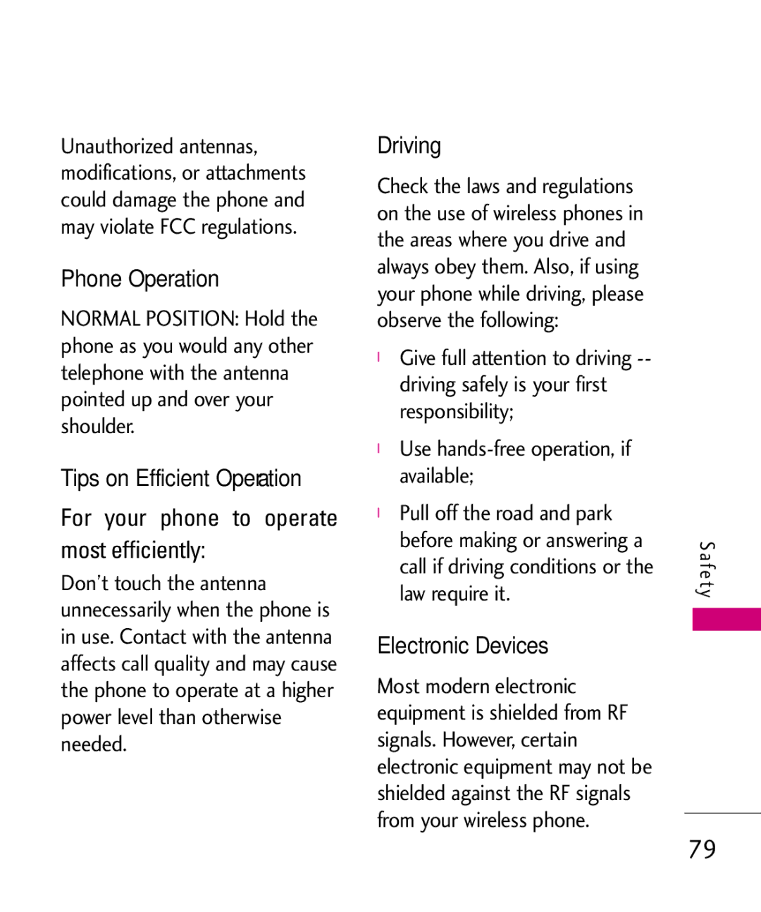 LG Electronics MMBB0345501, 370H Phone Operation, Tips on Efficient Operation, For your phone to operate most efficiently 