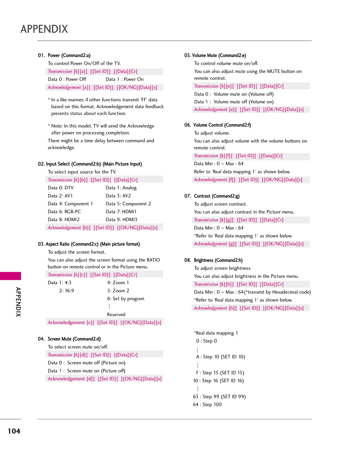 LG Electronics 37LB5D, 3LB5D owner manual 104 