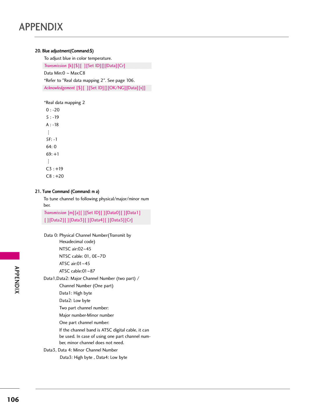 LG Electronics 37LB5D, 3LB5D owner manual 106 