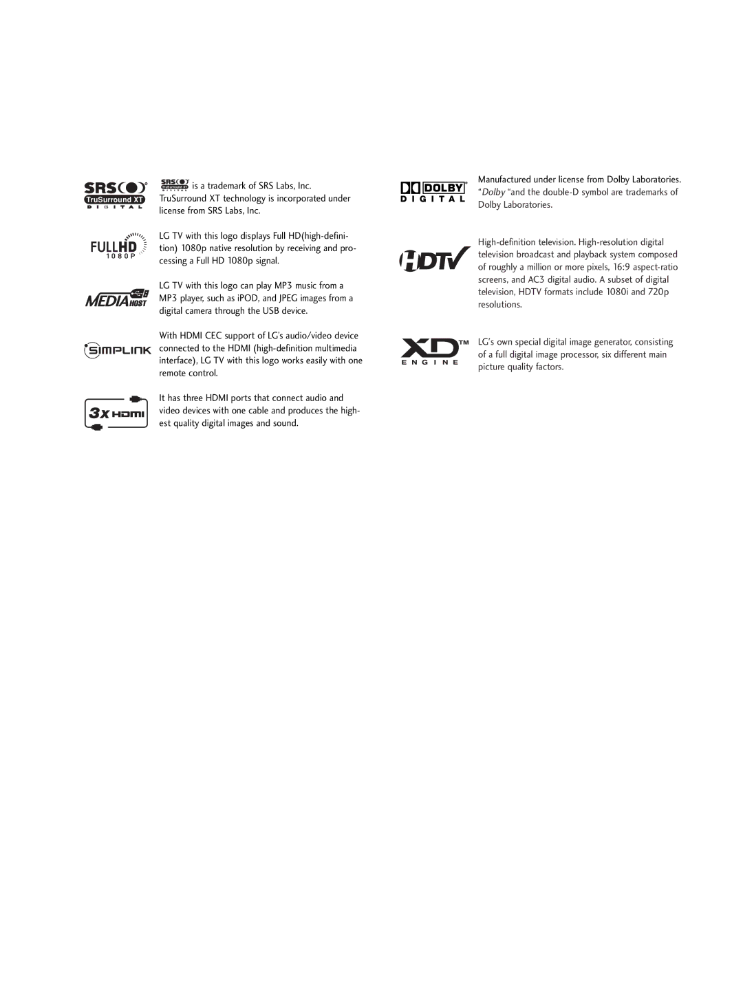 LG Electronics 37LB5D, 3LB5D owner manual TruSurround XT 