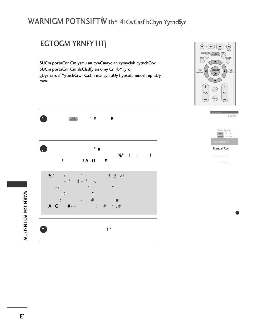 LG Electronics 37LC2RR, 42LC2RR owner manual Manual Recording, After setting the Manual Rec., press the Enter button 