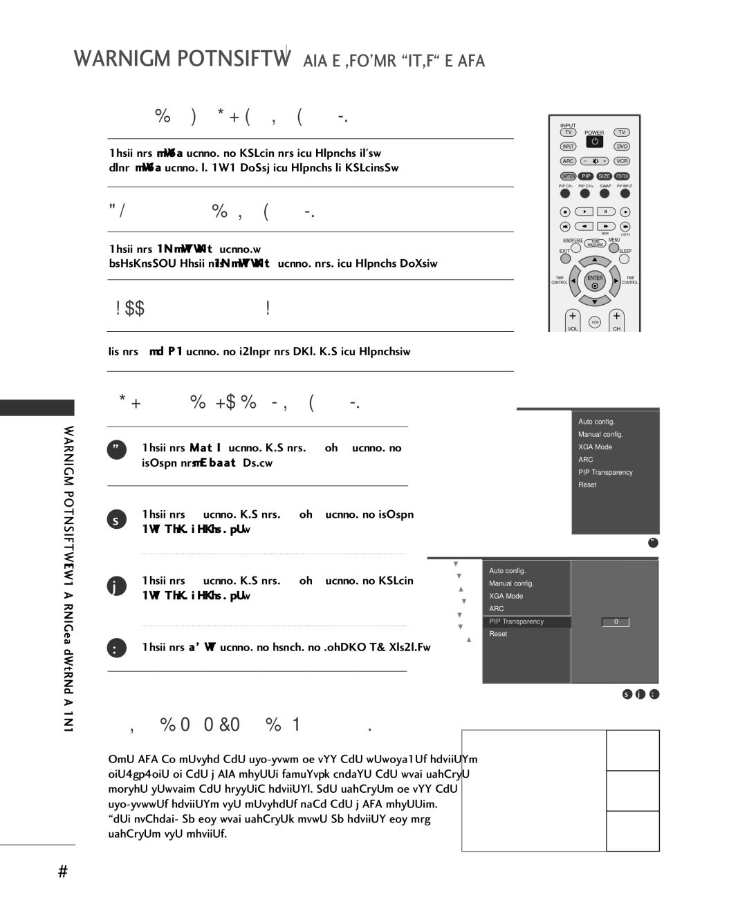 LG Electronics 37LC2RR, 42LC2RR owner manual Sub Picture Size Adjustment PIP mode only, Moving the Sub Picture PIP mode only 