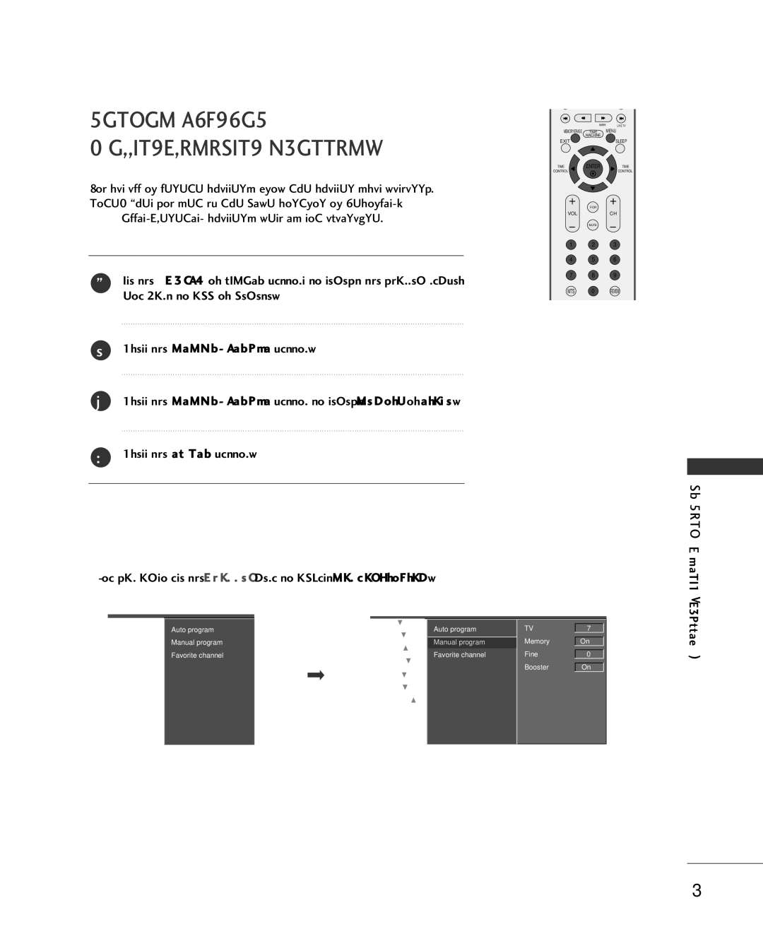 LG Electronics 42LC2RR, 37LC2RR owner manual Manual Program ADDING/DELETING Channels, TV Menu / Setup 