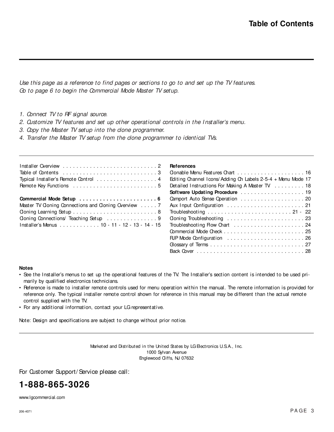 LG Electronics 206-4071P, 37LC50DC manual Table of Contents 