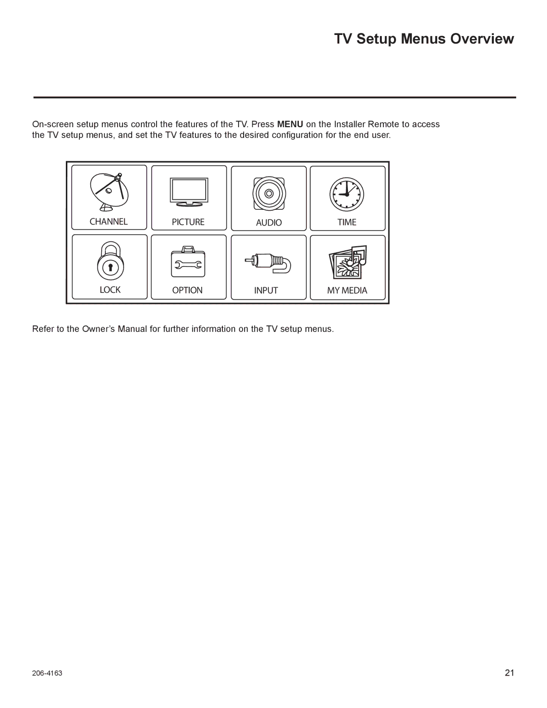 LG Electronics 26LD340H, 37LD340H, 37LD325H, 37LD345H, 42LD345H, 42LD340H, 32LD345H, 32LD340H, 32LD325H TV Setup Menus Overview 