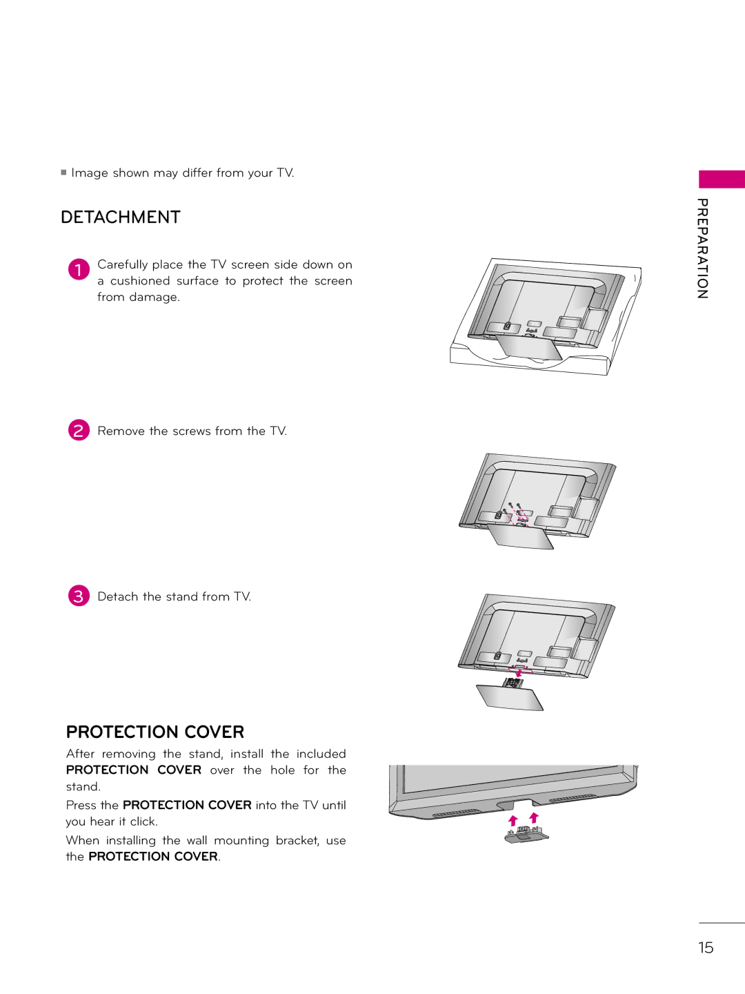 LG Electronics 37LD310H, 37LD340H, 37LD325H, 37LD345H, 42LD345H, 42LD340H, 32LD345H, 32LD340H, 32LD325H, 42LD320H Protection Cover 