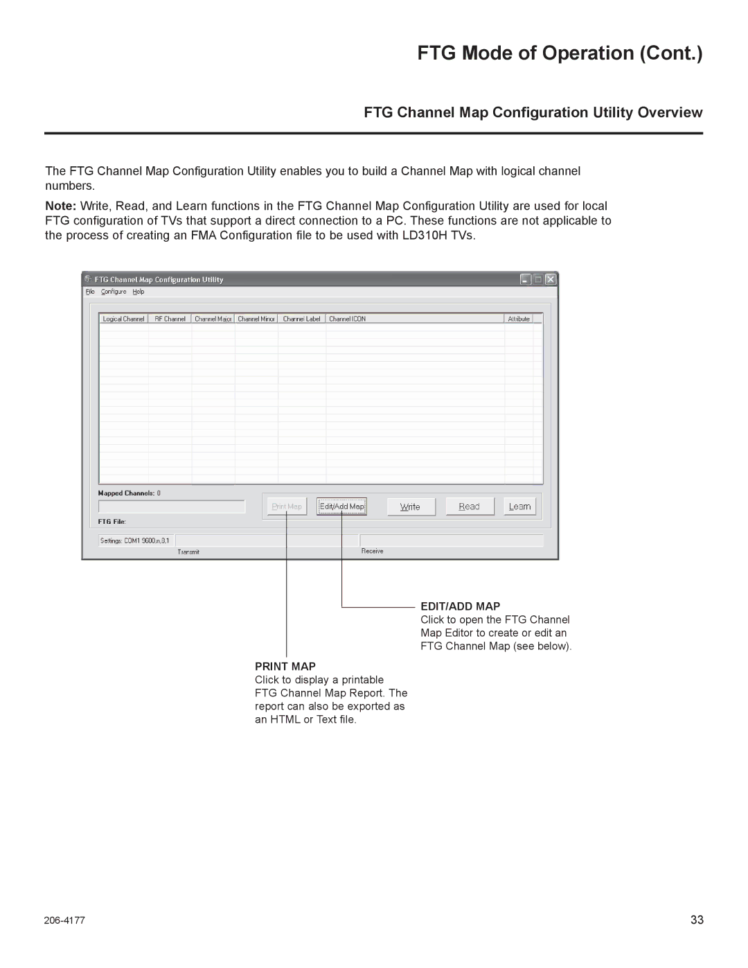 LG Electronics 32LD345H, 37LD340H, 37LD325H, 37LD345H, 42LD345H, 42LD340H FTG Channel Map Conﬁguration Utility Overview 