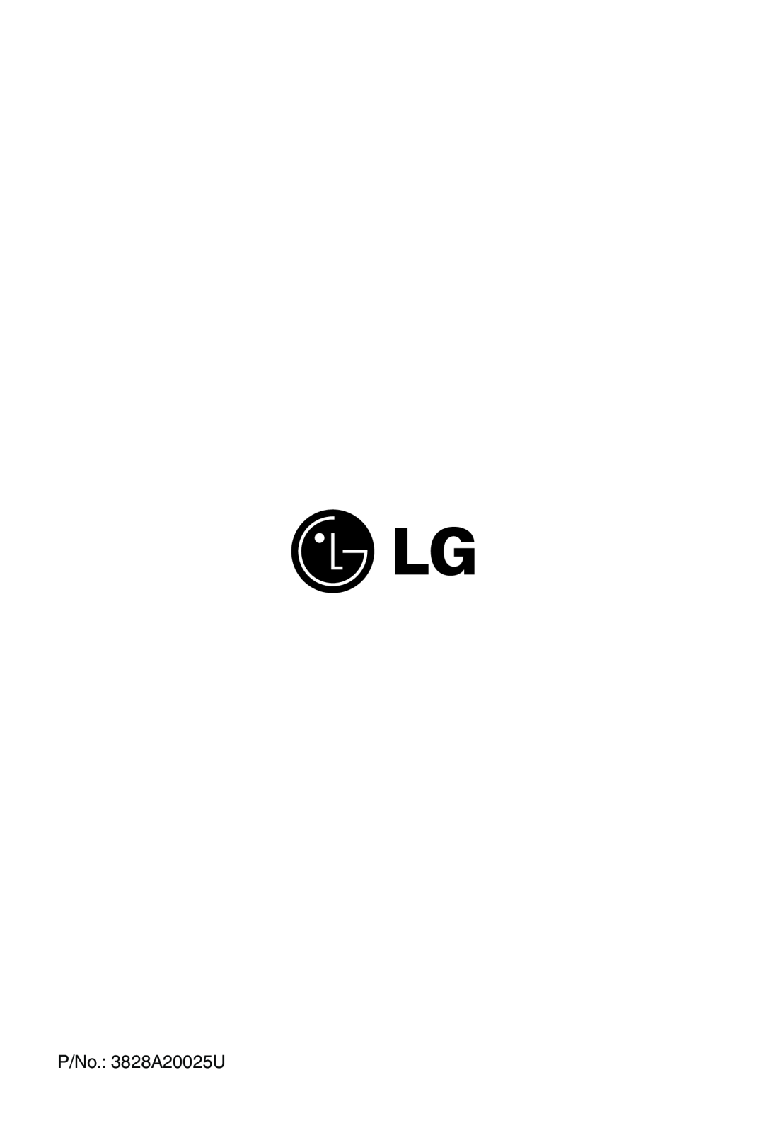 LG Electronics manual P/No. 3828A20025U 