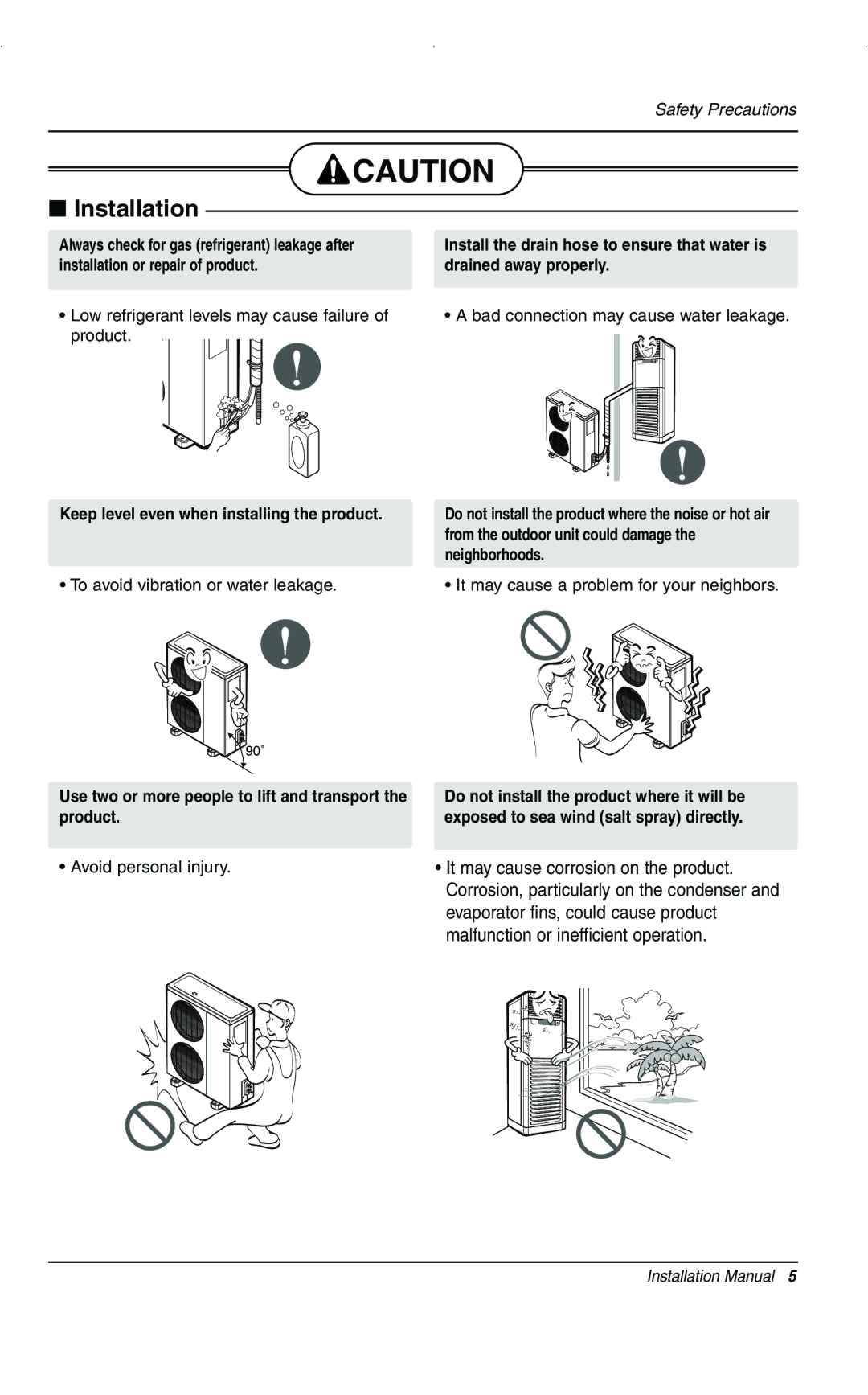 LG Electronics 3828A20025V installation manual Keep level even when installing the product 