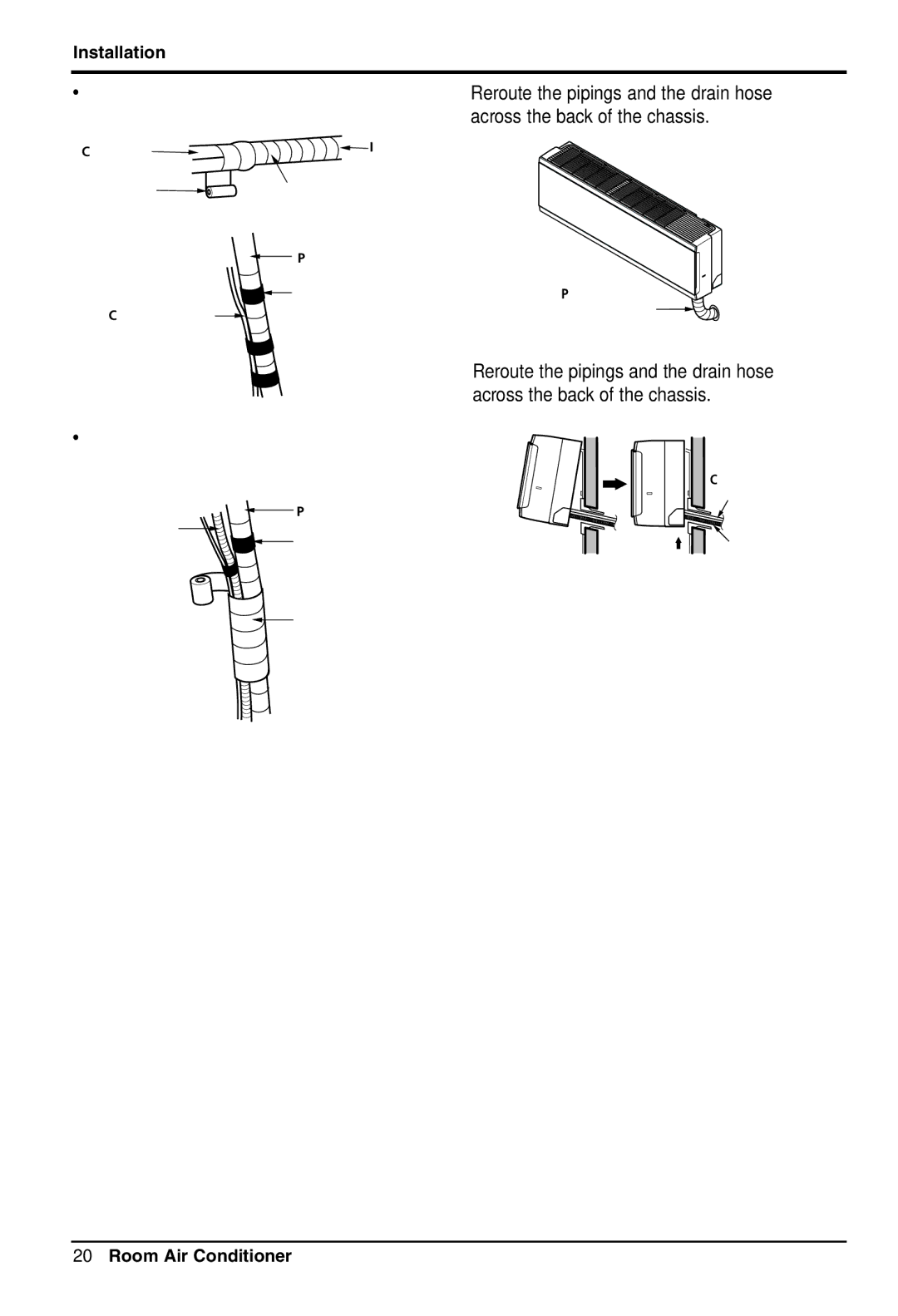 LG Electronics 3828A30087S installation manual Connecting cable Drain hose Pipe Vinyl tapenarrow 