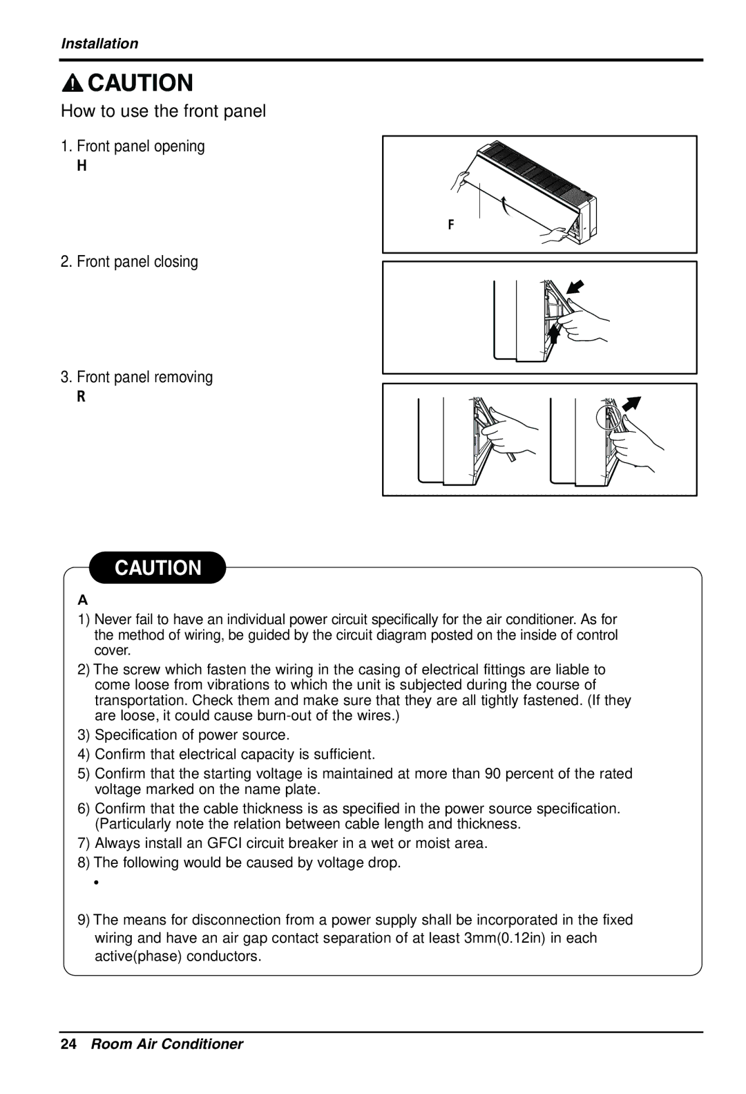 LG Electronics 3828A30087S installation manual How to use the front panel, Move the link upward and close the front panel 