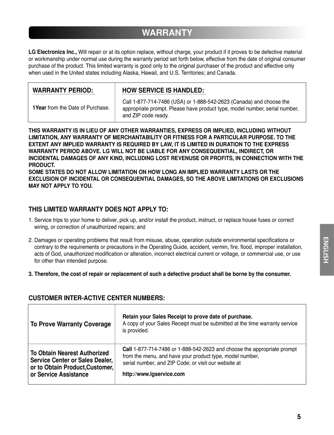 LG Electronics 3828ER3020V installation instructions Warranty, HOW Service is Handled 