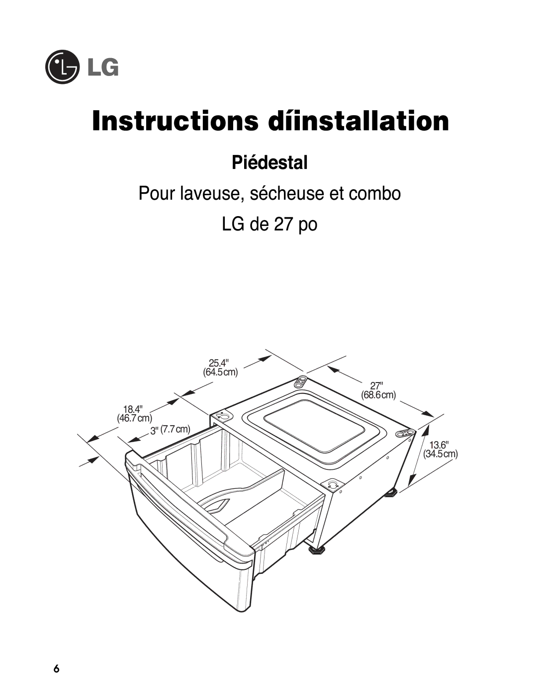 LG Electronics 3828ER3020V installation instructions 25.4 