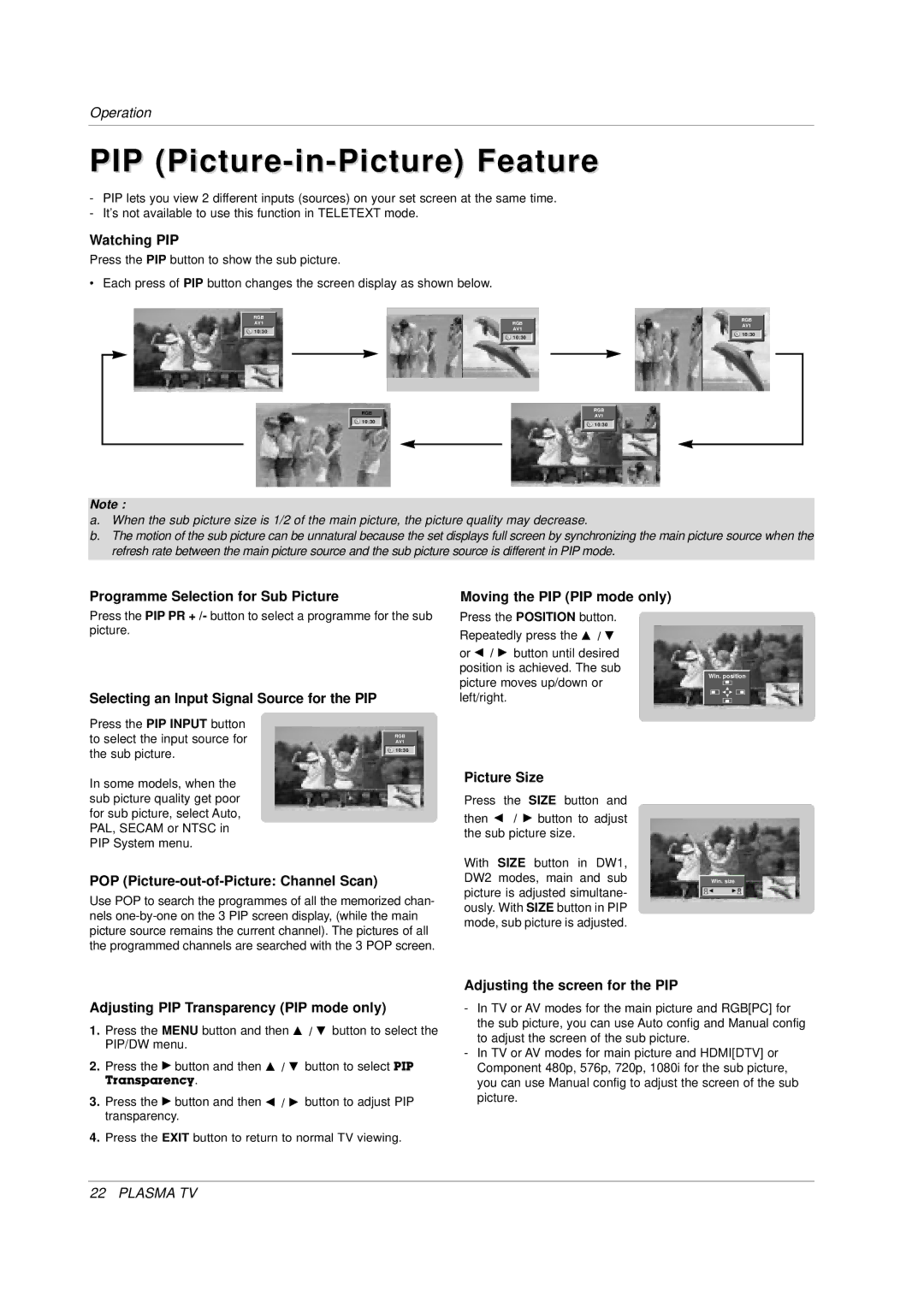 LG Electronics 3828VA0565M, MF056B, 141K TX) owner manual PIP Picture-in-Picture Feature 