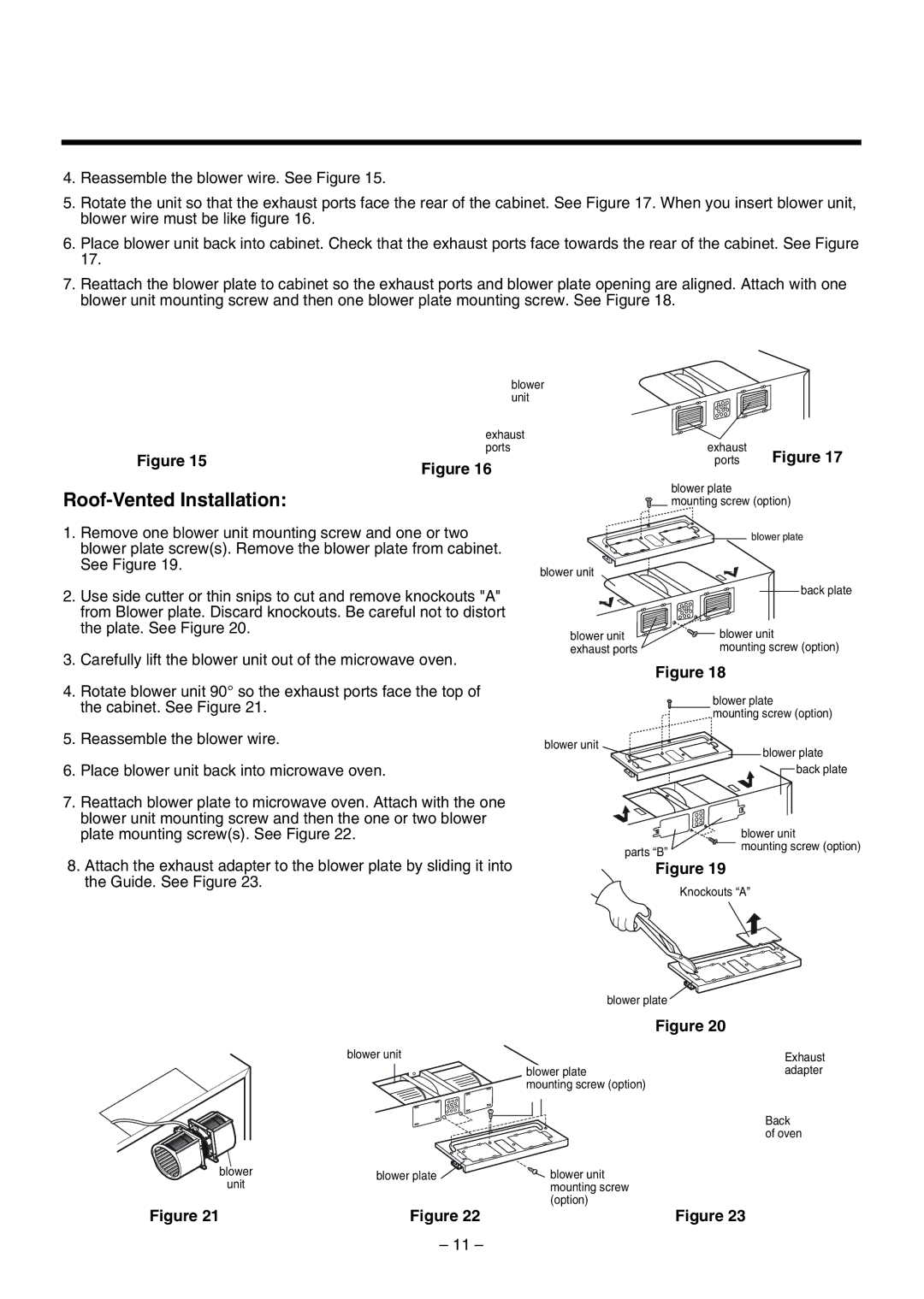 LG Electronics 3828W5U0492 installation instructions Roof-Vented Installation 