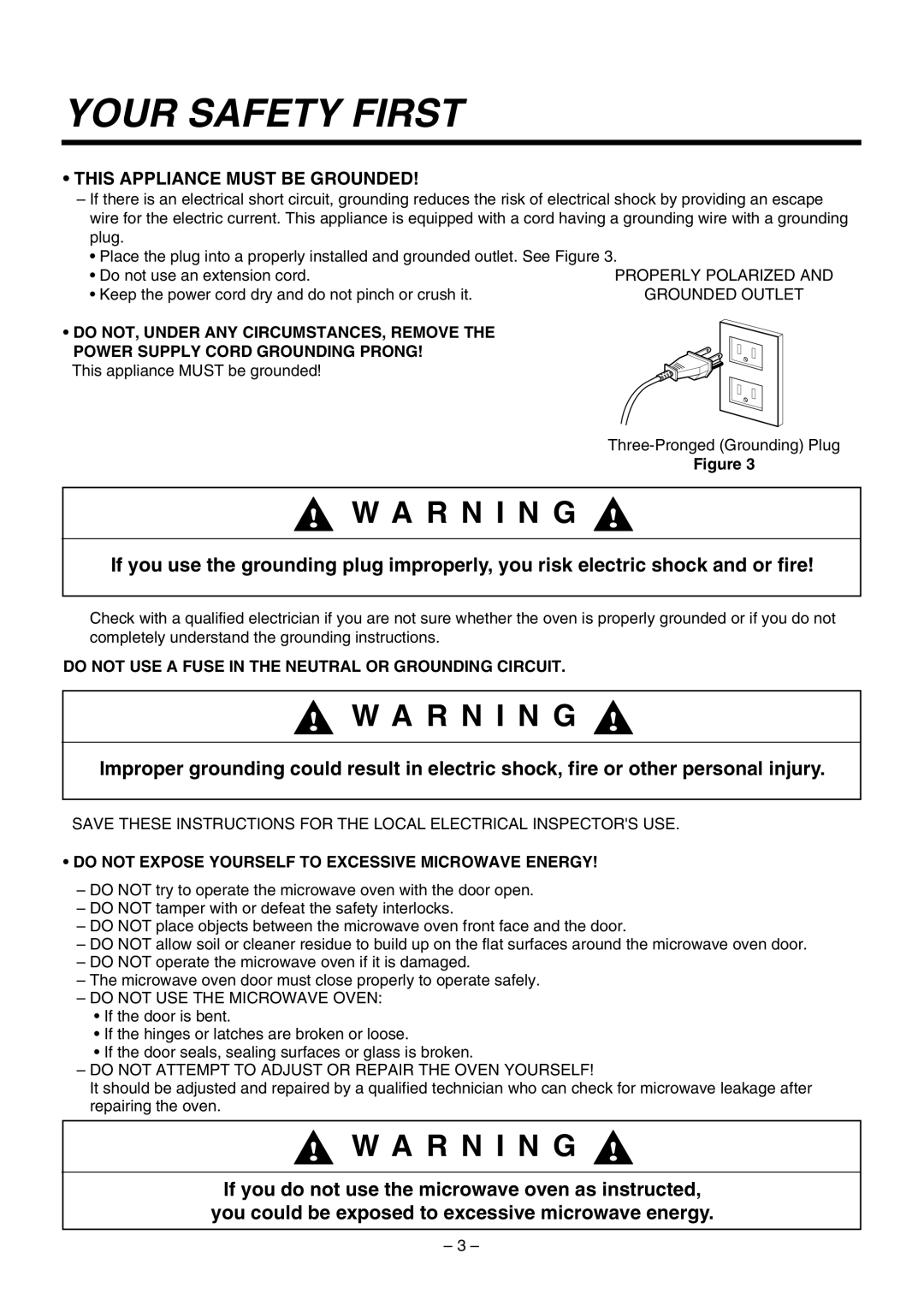 LG Electronics 3828W5U0492 installation instructions R N I N G 