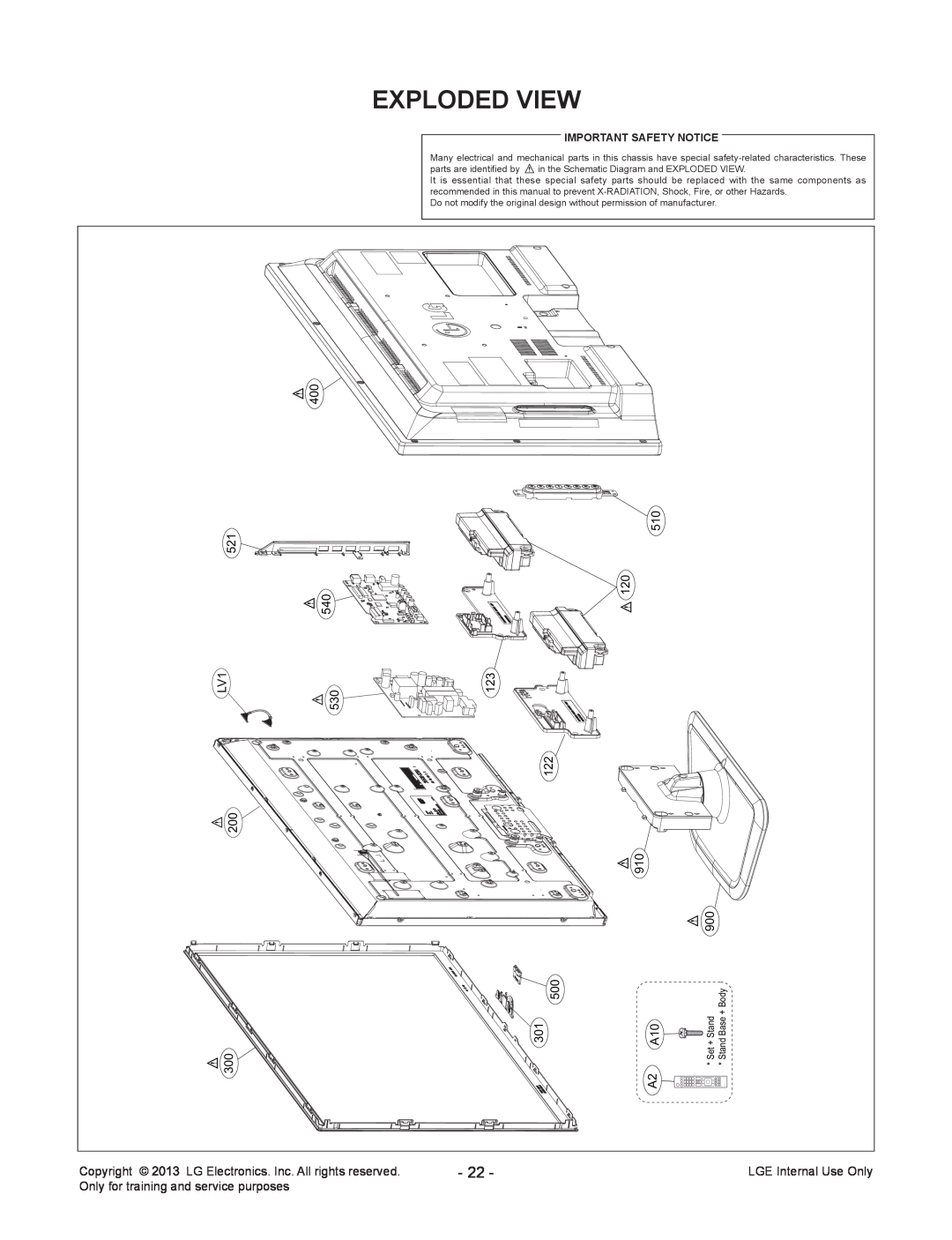 LG Electronics 39LN548C/549C Exploded View, Copyright, LG Electronics. Inc. All rights reserved, LGE Internal Use Only 